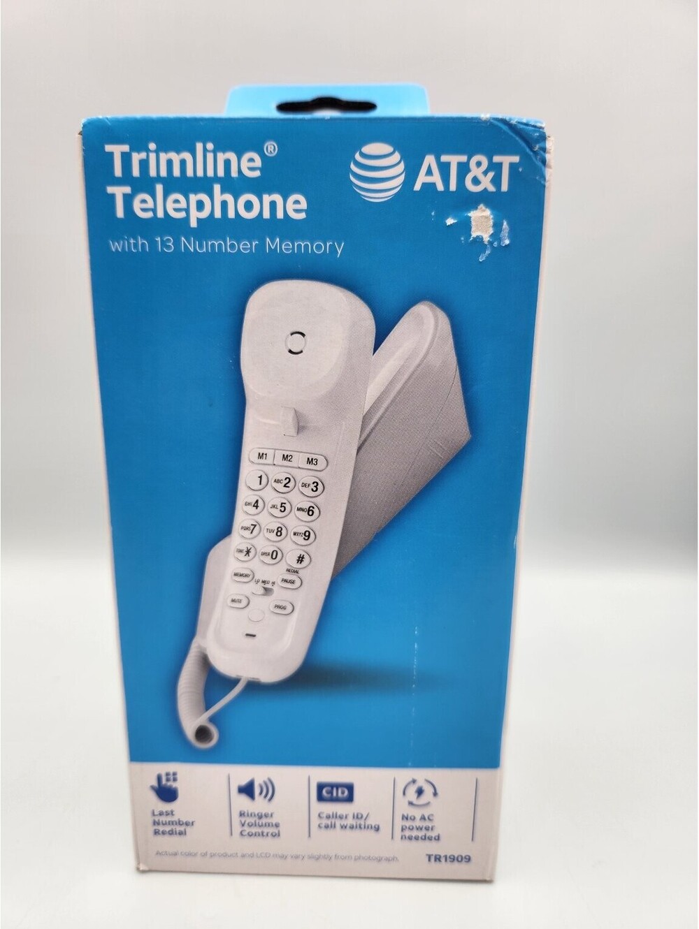 AT&T Trimline TR1909 Corded Telephone Caller ID Call Waiting 13 Memory New C15